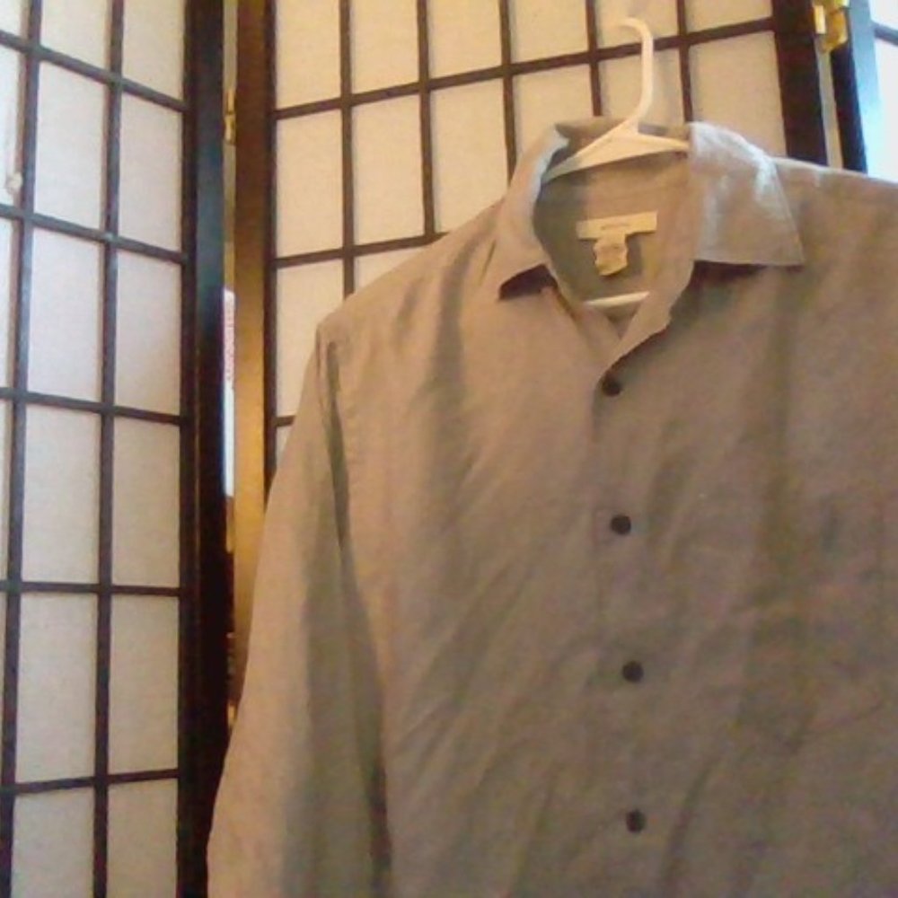 Linen Beige Men's Button Down Shirt